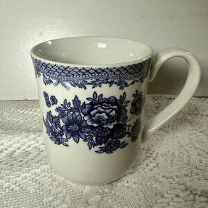 JOHNSON BROTHERS Asiatic Pheasant Blue "England 1883" Mug - Blue Flowers, Transf